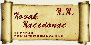 Novak Macedonac vizit kartica